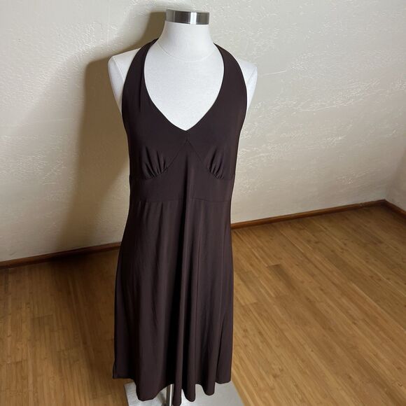 Vintage Perseption Halter Dress Womens Medium Brown Y2k USA Whimsical - Picture 8 of 8
